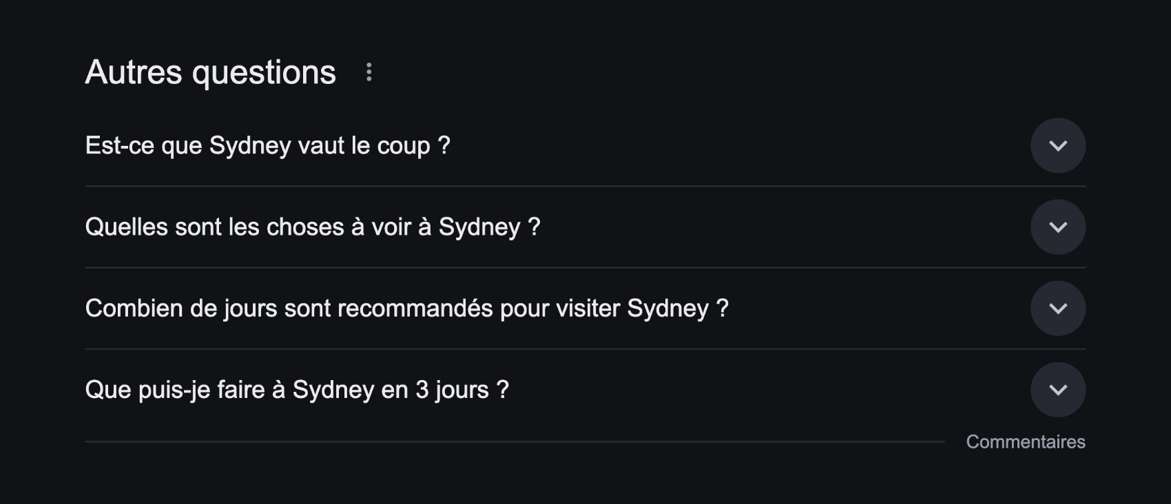 Google People Also Ask Sydney
